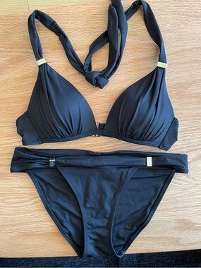 Victoria's Secret Black Halter Bikini Set XS - Women's Swim